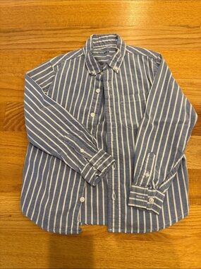 Old Navy Blue and White Vertical Stripe Button-Down Shirt
